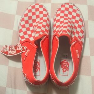 Vans Neon Checkered Slip-Ons (size 10)